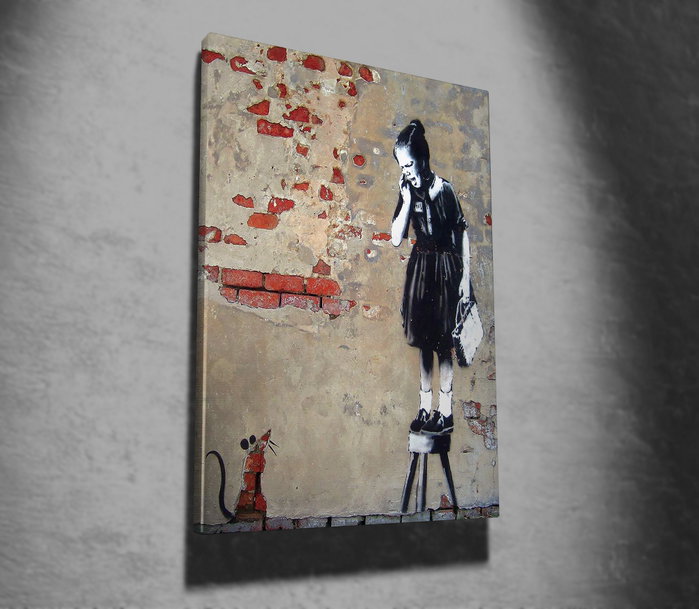 Wallity WY23 Banksy Lienzo Decorativo Enmarcado 50 x 70 cm Wallity WY23 Banksy Lienzo Decorativo Enmarcado 50 x 70 cm